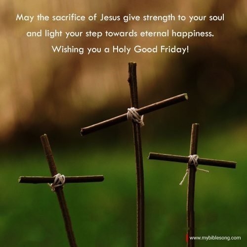 Crosses made of sticks with a religious Easter message, celebrating faith and Holy Friday, ideal for Christian and Easter-themed content about Jesus and salvation.
