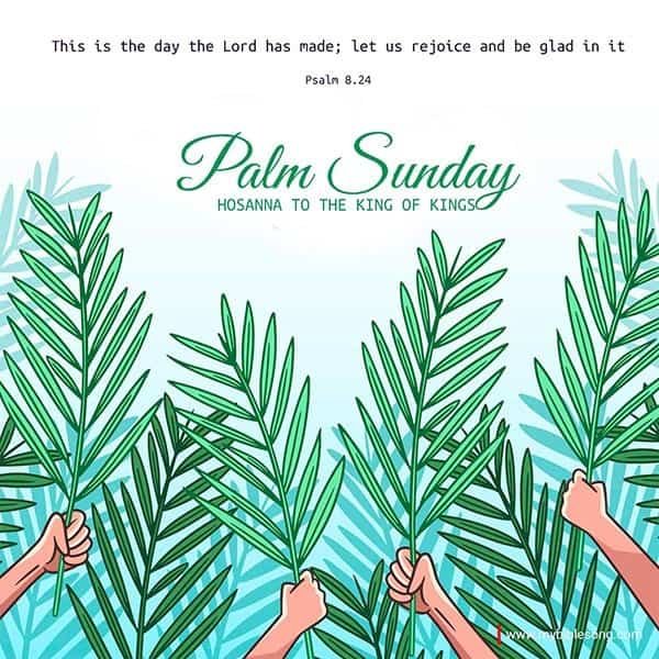 Palm Sunday Greetings with Hosanna to the king of kings