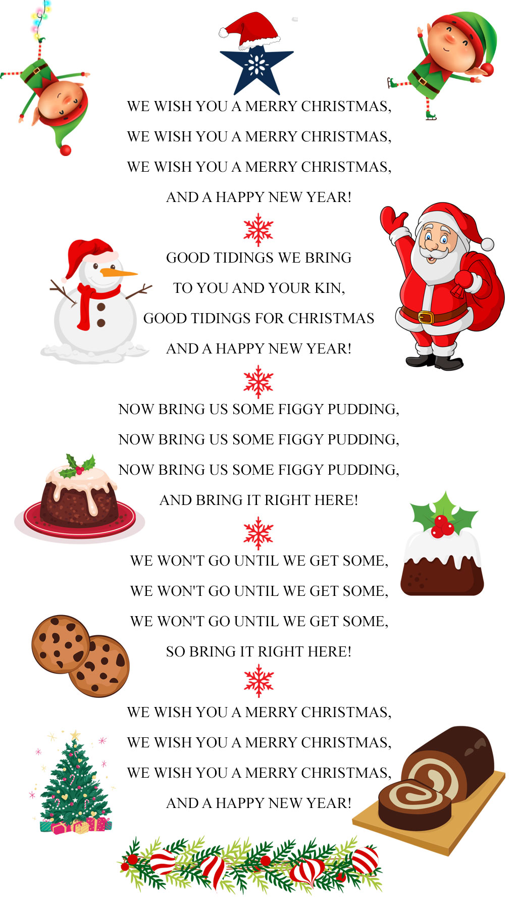 Traditional Christmas Carol Song We Wish You a Merry Christmas with Lyrics
