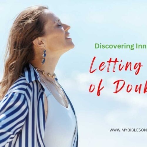 Peaceful woman enjoying sunshine, symbolizing inner peace and faith, for inspirational Bible song, trusting God, letting go of doubt, discovering inner peace, spiritual growth, Christian music, and faith-based joy.