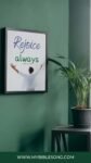 Rejoice always biblical quote puzzle Christian faith inspirational message.