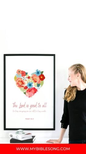 Psalm 145:9 The Lord is good to all Wallpaper Frame design