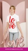 love you digital design tshirt red