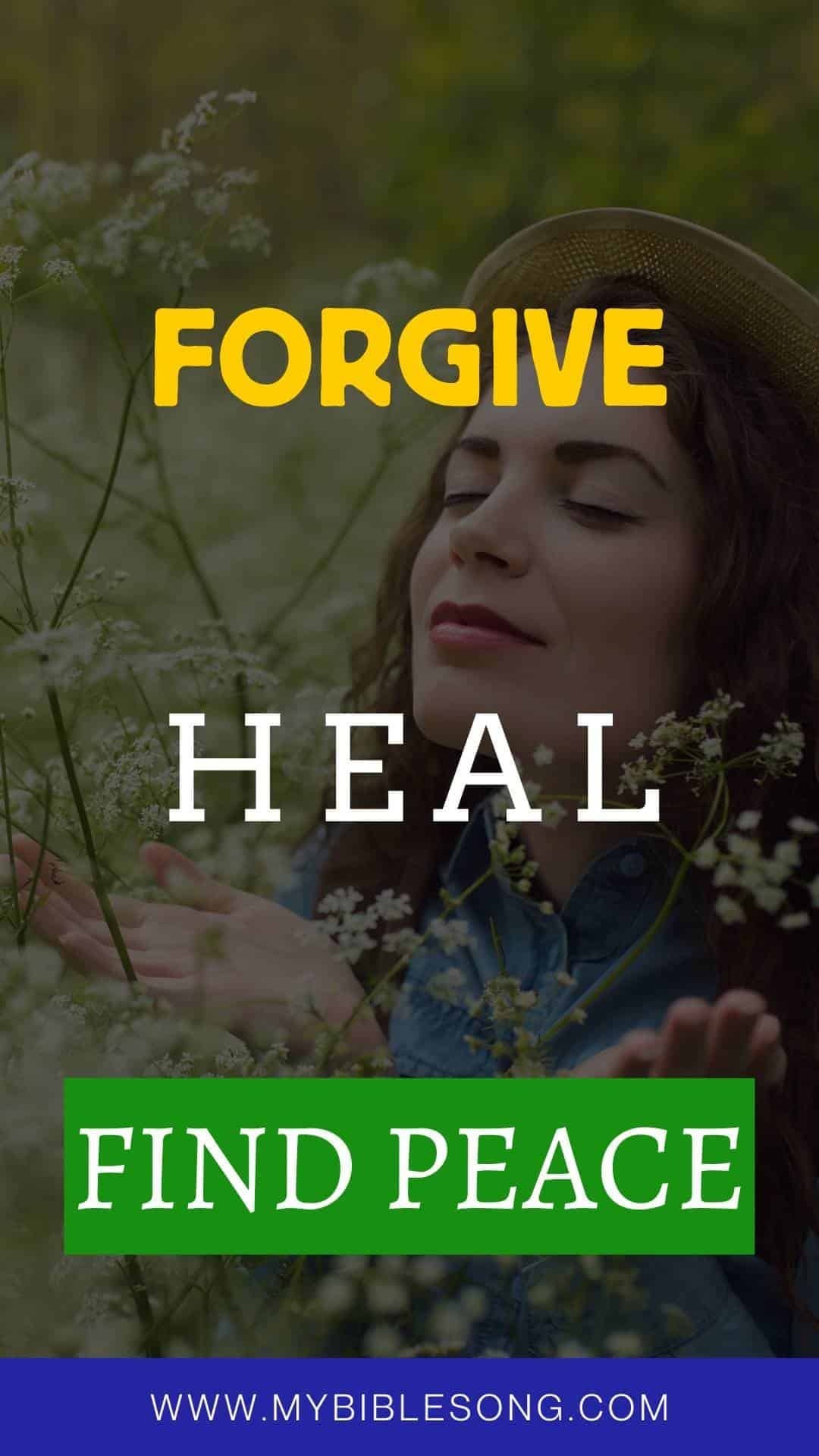 Forgive healing prayer for peace and spiritual well-being, biblical music for inner peace, Christian song about forgiveness and healing from mybiblesong.com.