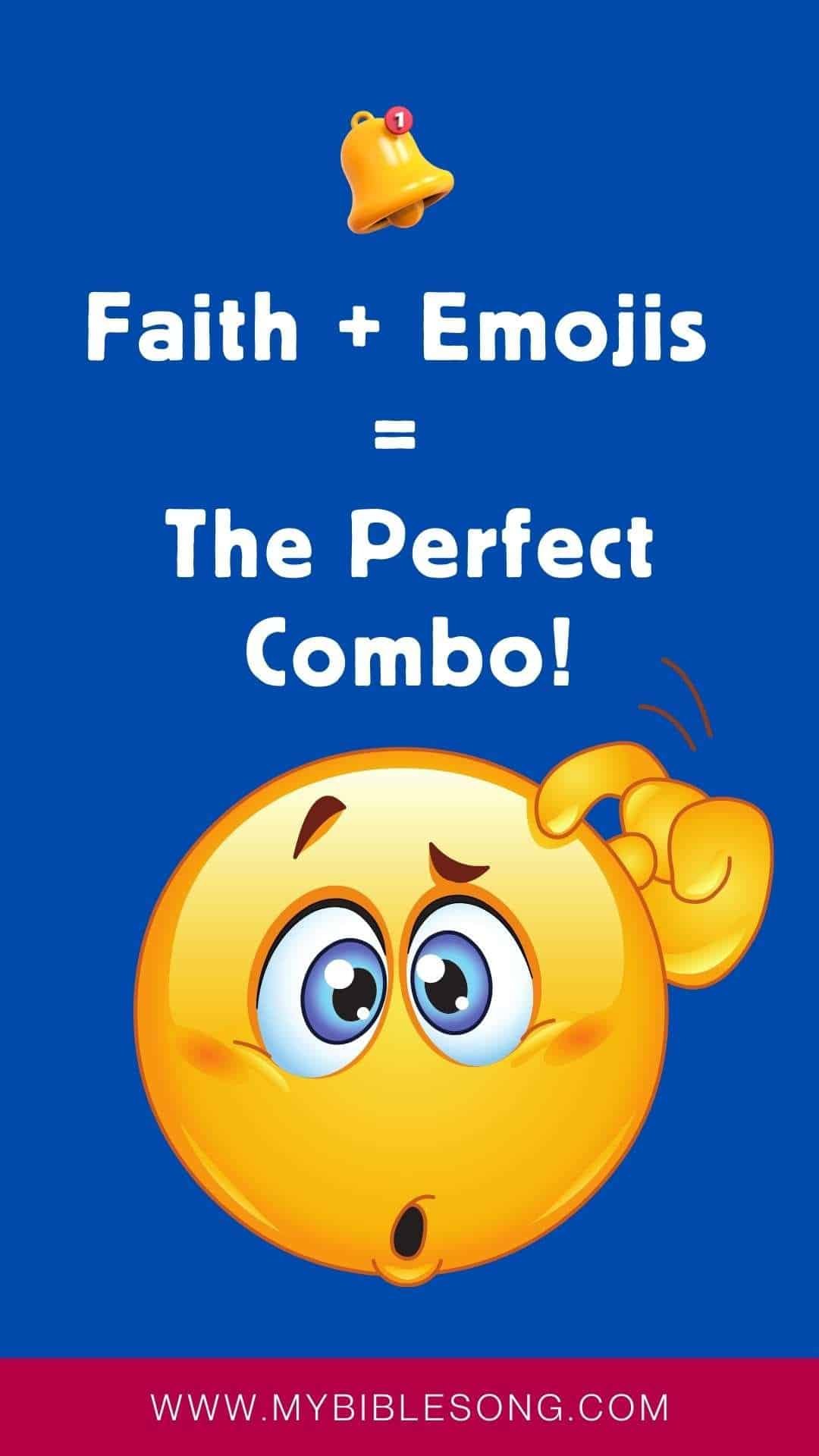 Faith emojis and cheerful cartoon face representing Bible song engagement and faith-based fun. Perfect for kids’ Christian songs, Bible stories, and faith-building activities online.