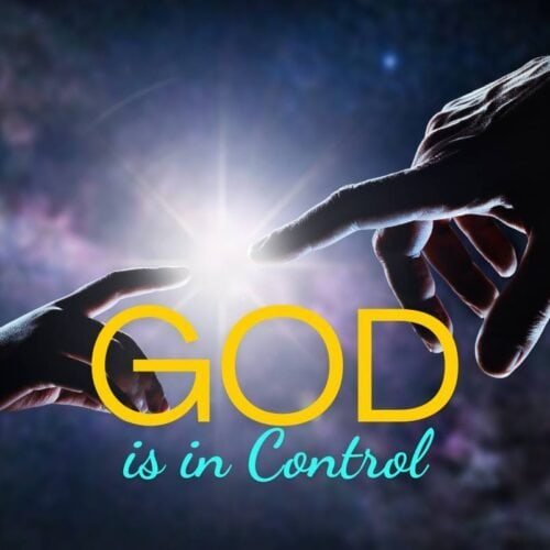 12 Bible Verses to Remind You: God is in Control My Bible Song 2025 Divine hands reaching in a cosmic background illustrating faith and trust in God's control, emphasizing Christian worship, spiritual connection, and inspiration from the Bible and gospel music.