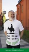 The king has come digital tshirt design white