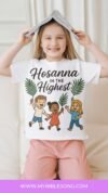 Palm Sunday Kids Hosanaa in White Digital Tshirt Design White