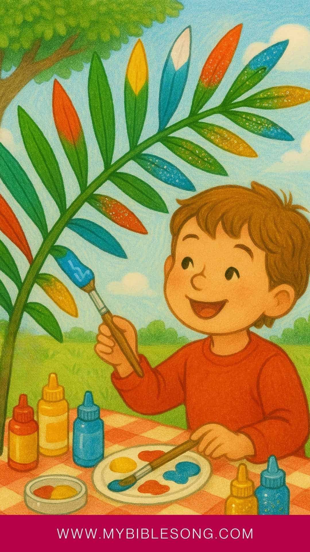 Palm Branch Decoration with Painted Tips