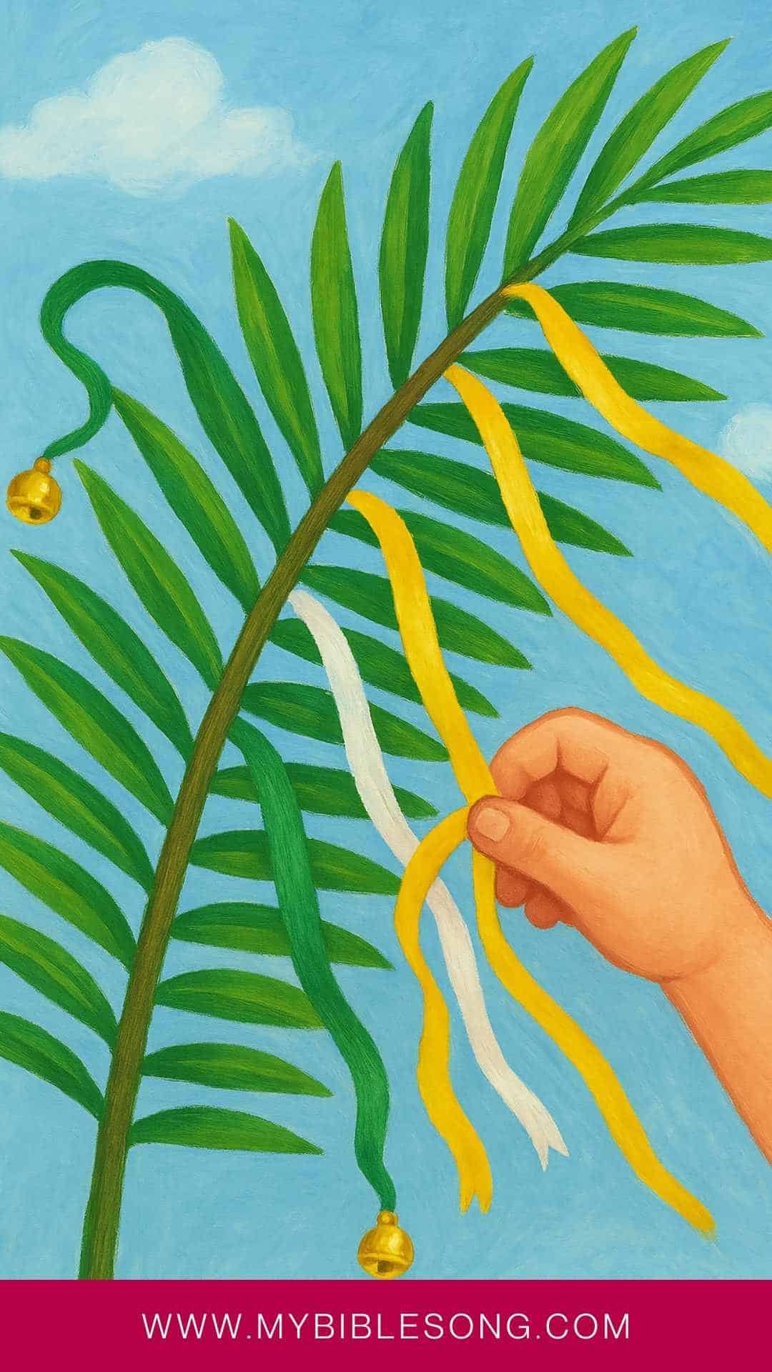 Palm Branch Decoration with Ribbon Streamers