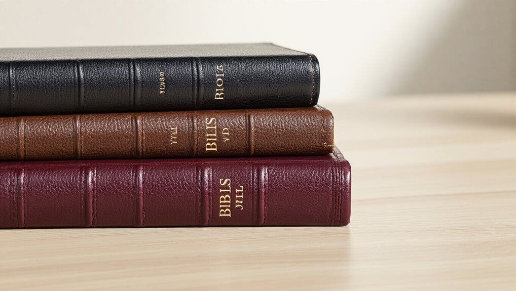 Best Bible Covers to Protect and Personalize Your Bible My Bible Song 2026 Beautiful stacked Bibles on a wooden surface, symbolizing faith and devotion, ideal for promoting My Bible Song, Christian music, or Bible study resources for spiritual growth and worship.