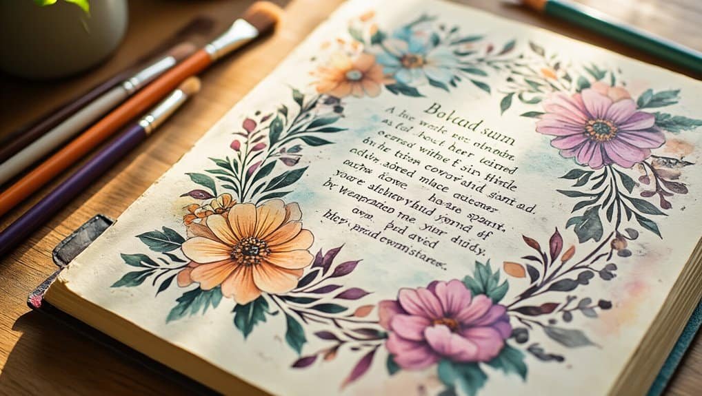 Colorful floral Bible poem page with watercolor flowers, inspiring religious artwork, and handwritten text for faith and spiritual reflection.