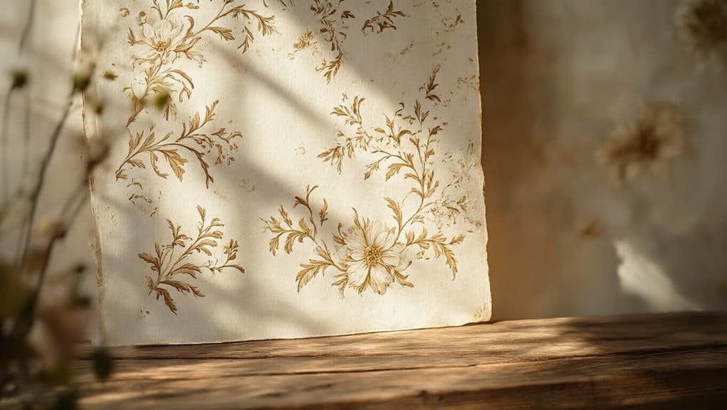 Delicate floral design on prayer or hymn paper, evoking spirituality and worship, ideal for Christian music, bible songs, and religious praise content.