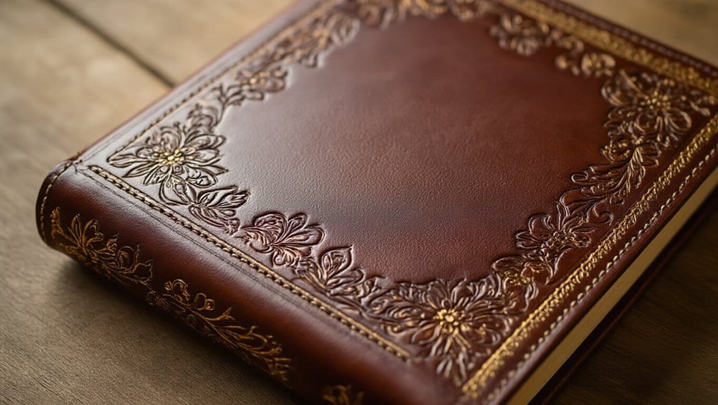 Best Bible Covers to Protect and Personalize Your Bible My Bible Song 2026 Intricately embossed leather Bible with gold floral accents on a wooden surface, symbolizing faith and devotion. Perfect for prayer, study, and inspiration in Christian worship.