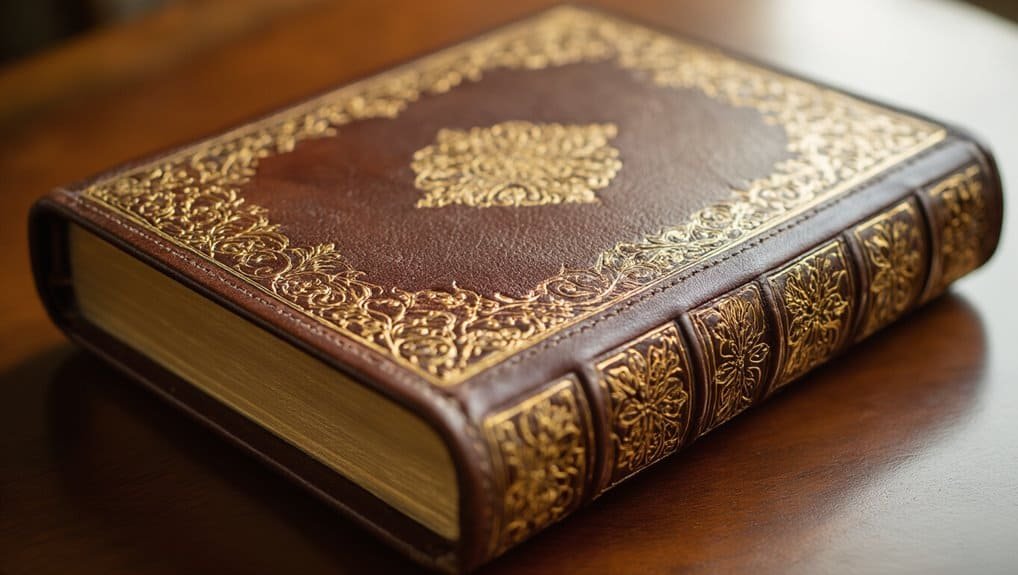 Best Bible Covers to Protect and Personalize Your Bible My Bible Song 2026 Ornate leather-bound Bible with gold embossing, classic religious book for Bible study and worship.