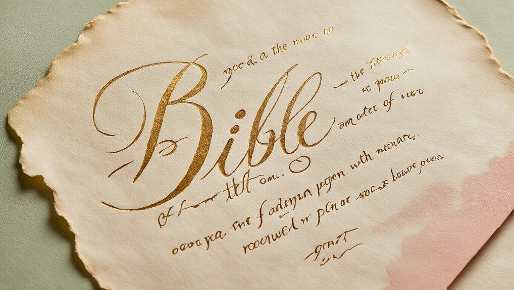 Bible handwritten on parchment paper with elegant calligraphy, emphasizing the importance of scripture in faith and spiritual growth. Perfect for Christian worship, Bible study, or religious inspiration.