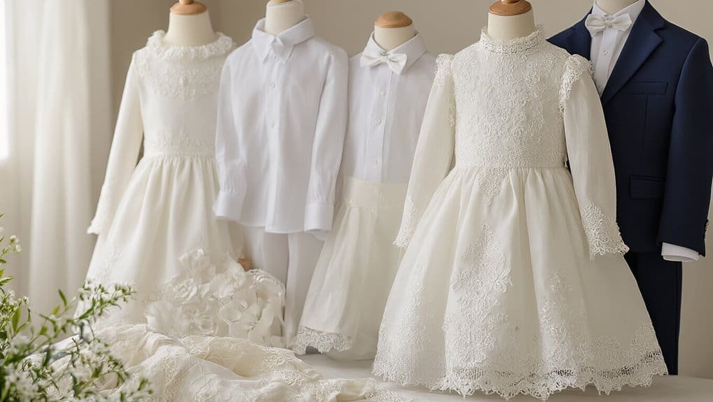 lace embroidered sacred communion attire