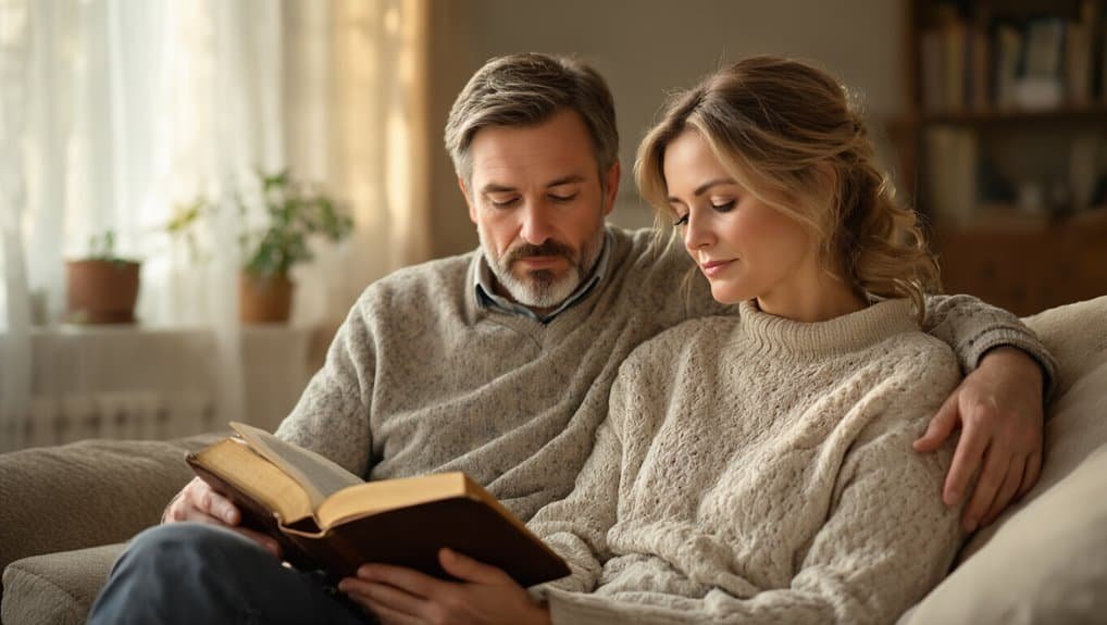 How to Handle a Nagging Wife With Bible Wisdom and Verses My Bible Song 2026 Peaceful couple reading the Bible together in cozy living room, illustrating faith, devotion, and spiritual growth. Perfect image for Christian worship, biblical study, and family prayer themes.
