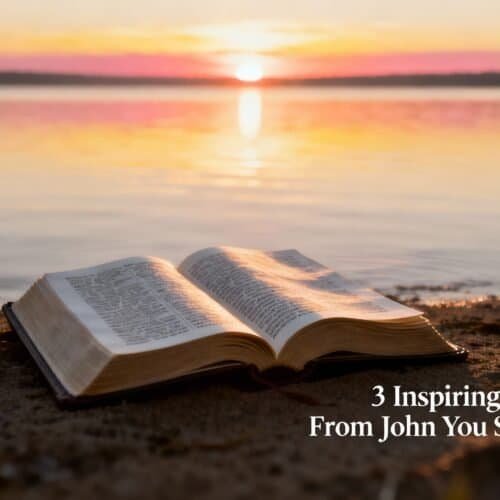 3 Inspiring Bible Verses From John You Should Know My Bible Song 2025 Bible verse open book on sandy beach at sunset, inspiring Christian scripture, spiritual reflection, and biblical inspiration for faith.