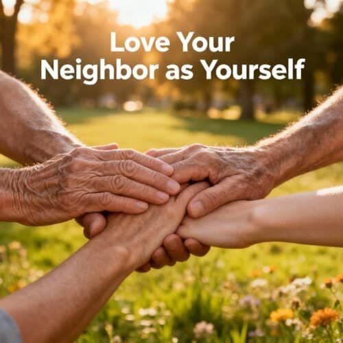 Helping Hands Prayer and Support, Emphasizing Love Your Neighbor as Yourself in a Community Setting.