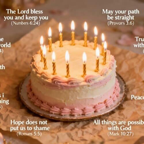 Blessings and inspirational Bible verses for birthdays, featuring faith-based messages and scriptures for celebrating God's guidance, love, and encouragement on your special day.