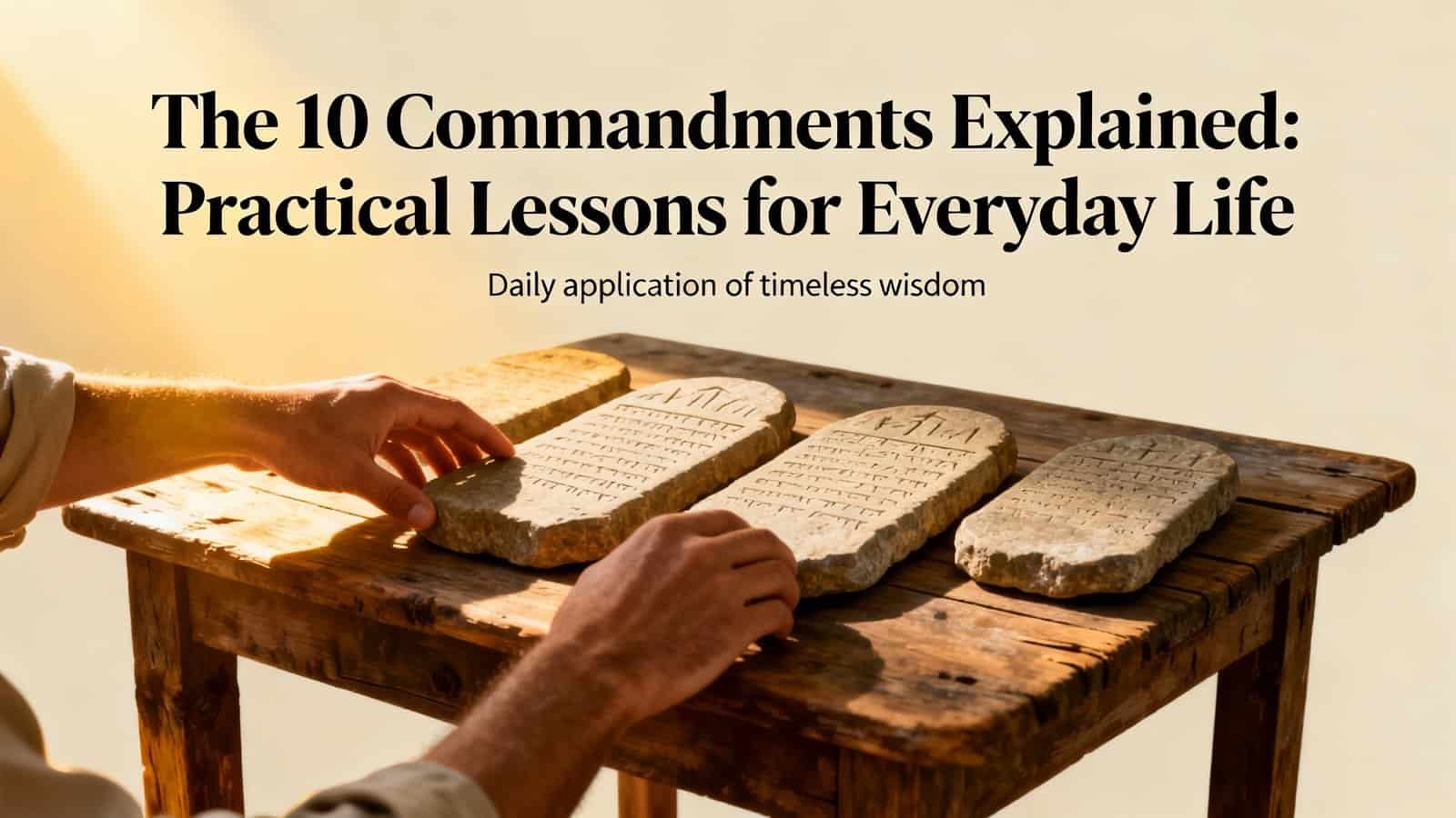 Ancient stone tablets with Hebrew inscriptions representing the Ten Commandments, symbolizing biblical teachings, faith, and Christian values. Perfect for inspiring spiritual growth and understanding of scripture.