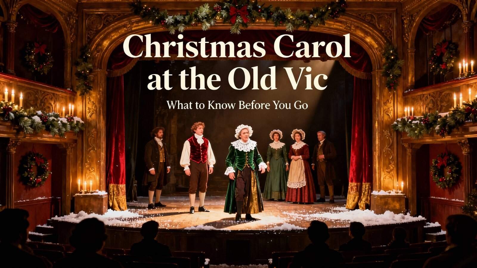 1. Christmas Carol performance at the Old Vic theater showcasing holiday music, festive decorations, and classic scenes from the beloved Christmas classic.
