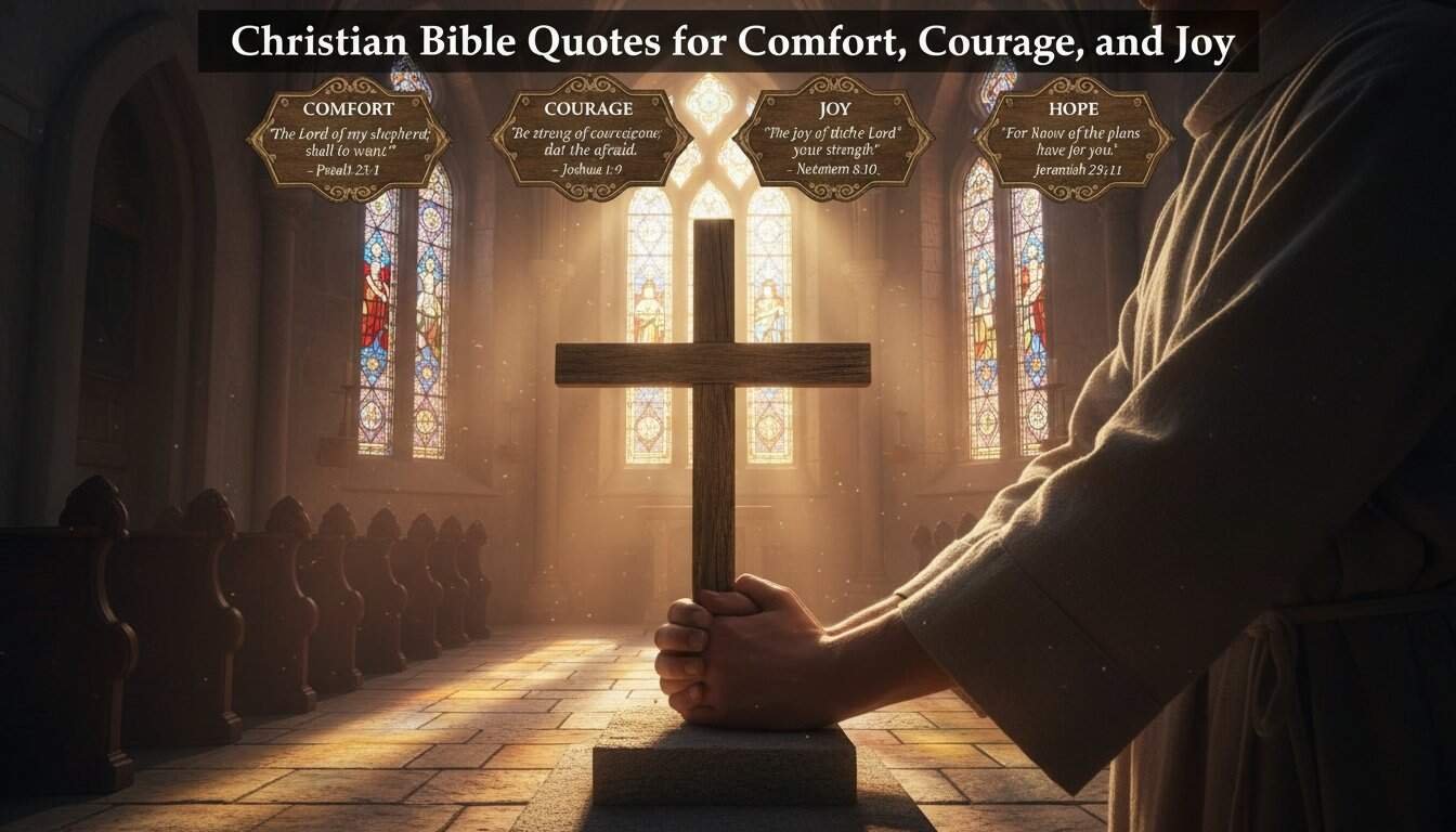 Christian Bible Quotes for Comfort and Courage.