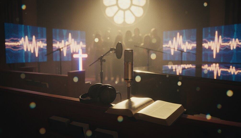 Children singing Christian songs and praising Jesus in a lively church setting.