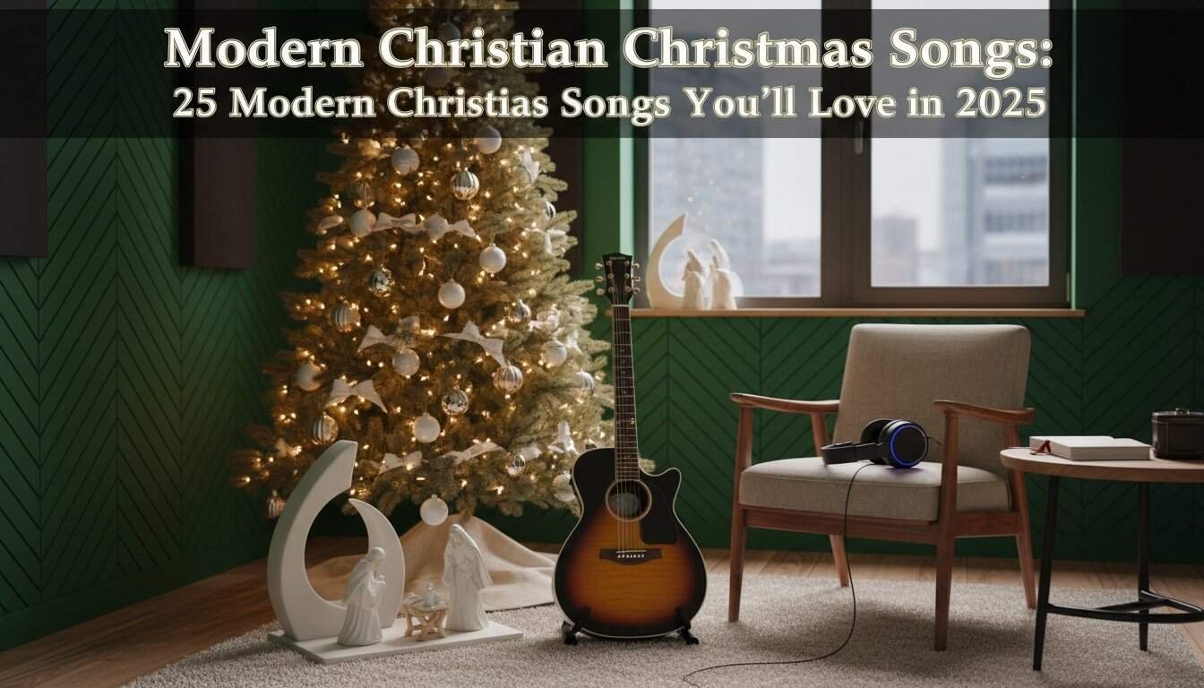 1. Modern Christmas Christian songs, 25 contemporary Christian Christmas music favorites for 2025, perfect for holiday worship, family gatherings, and festive celebrations.