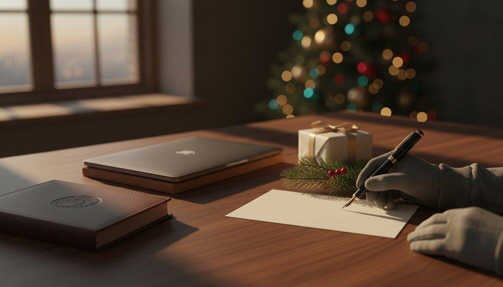 warm professional holiday tone