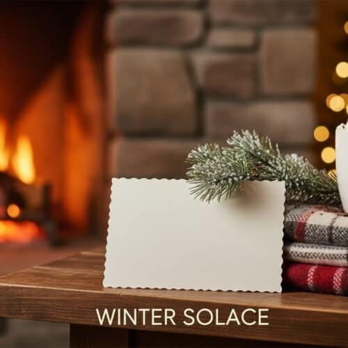 Craft the Perfect Christmas Greeting: Warm Wishes and Short Messages My Bible Song 2026 Cozy winter scene featuring a warm fireplace, a cup of hot chocolate topped with whipped cream, festive greenery, and a handwritten note, capturing the spirit of Christmas and winter solace.