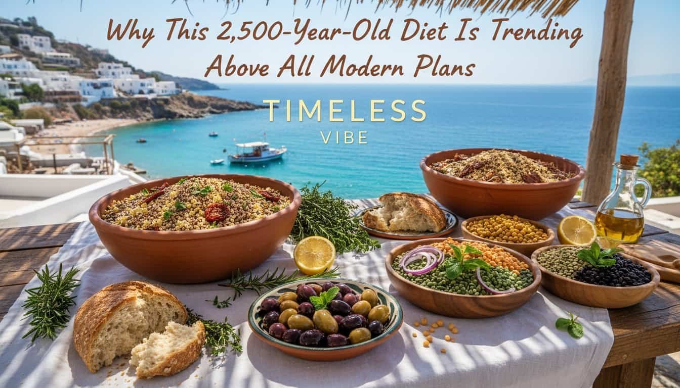 Healthy, vibrant grain bowls and fresh vegetables on a rustic table with a coastal ocean view. Perfect for inspiring nutritious, plant-based meals.