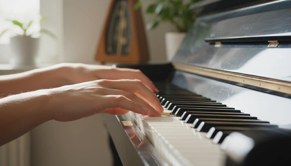 Pianist playing at a piano with a Bible-themed background, inspiring spiritual music and worship. Perfect for Christian song playlists, gospel music, or worship sessions focused on faith and devotion.