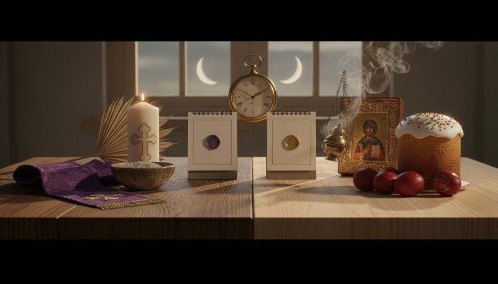 When Lent Actually Ends - The Date That Surprises Everyone My Bible Song 2026 Prayer setup for Easter service with lit candle, icons, and Easter bread, symbolizing faith and tradition. Perfect for Christian worship and religious events.