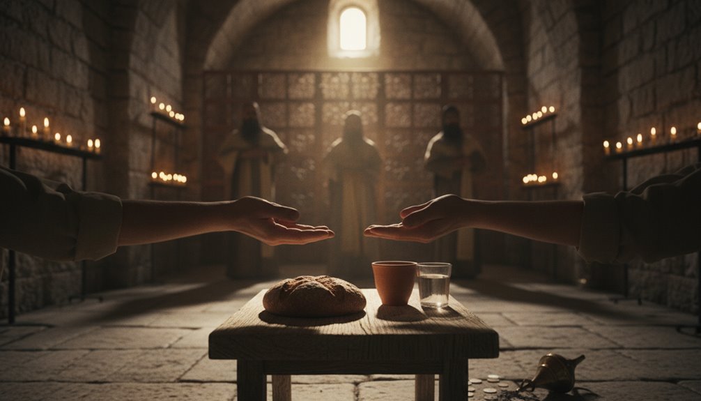 Powerful Christian worship in a sacred, candlelit church setting emphasizing faith and prayer.