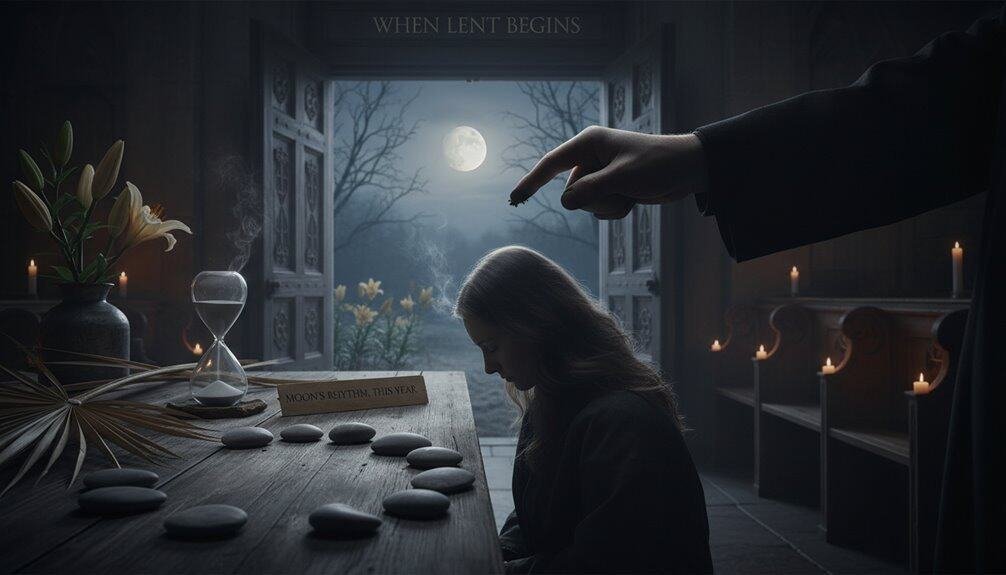 Spiritual scene of girl praying during Lent with candles, moonlight, and peaceful atmosphere, emphasizing faith and reflection for Easter season.