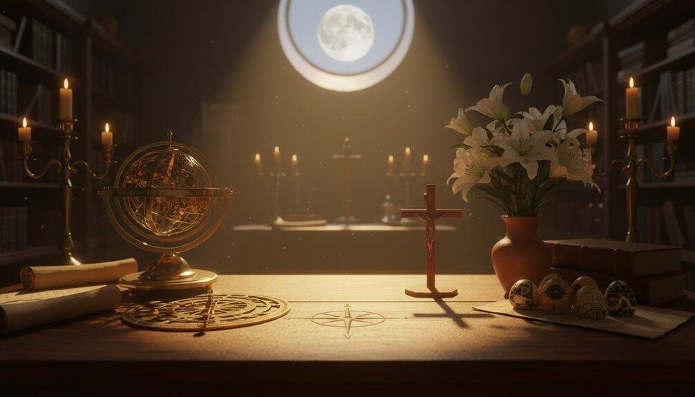 The Secret Moon Formula That Decides Easter's Date Every Year My Bible Song 2026 Intricate globe, Bible, flowers, and cross in a cozy library illuminated by candlelight, representing devotion, spirituality, and biblical inspiration. Perfect for prayer, Bible reading, and Christian worship.