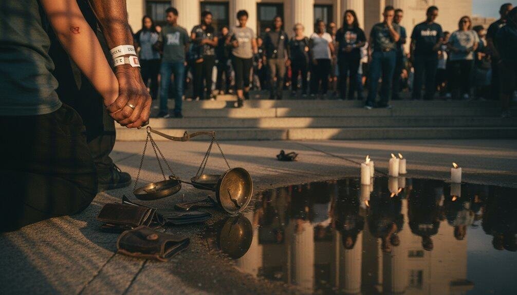 Reflects community prayer for justice, peace, and social change with candles, prayer symbols, and attentive congregation at My Bible Song event.