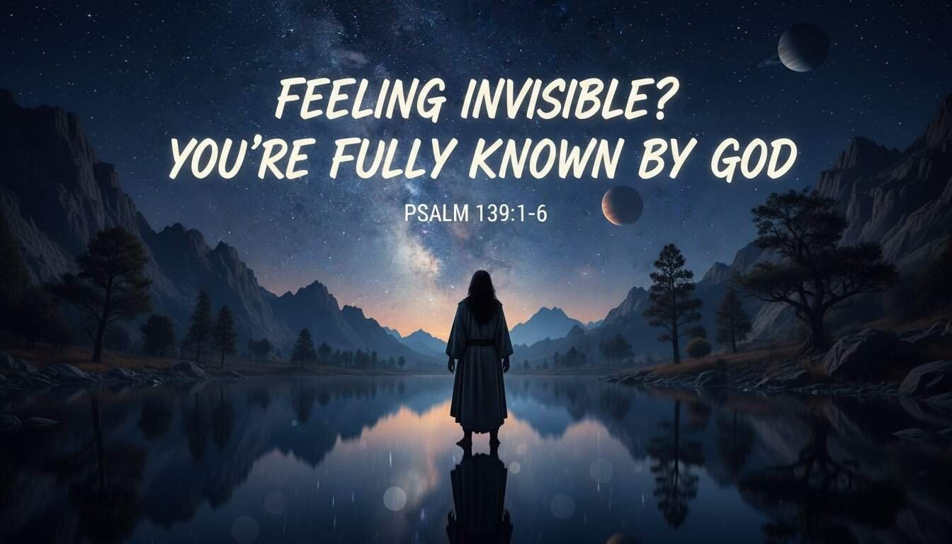 Inspirational night sky with mountains, stars, and a person gazing at the universe, symbolizing faith, hope, and God's presence, perfect for Christian songs for worship or prayer.