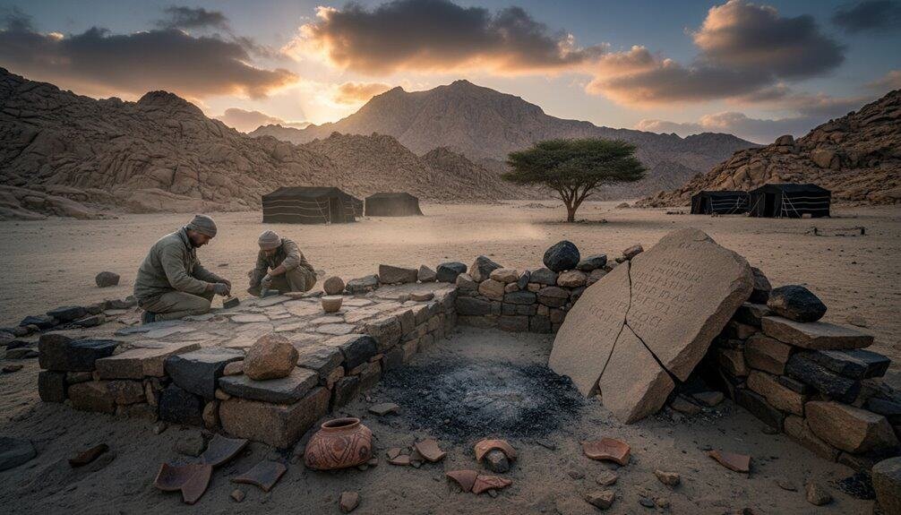 Where Moses Actually Found the Ten Commandments Will Shock You My Bible Song 2026 Ancient biblical archaeological site with stone ruins, desert landscape, and mountains at sunset for religious education and biblical exploration.