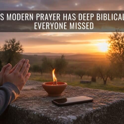 Deep biblical roots prayer at sunset, highlighting spiritual connection, faith, and modern Christian worship inspired by Scripture and biblical traditions.