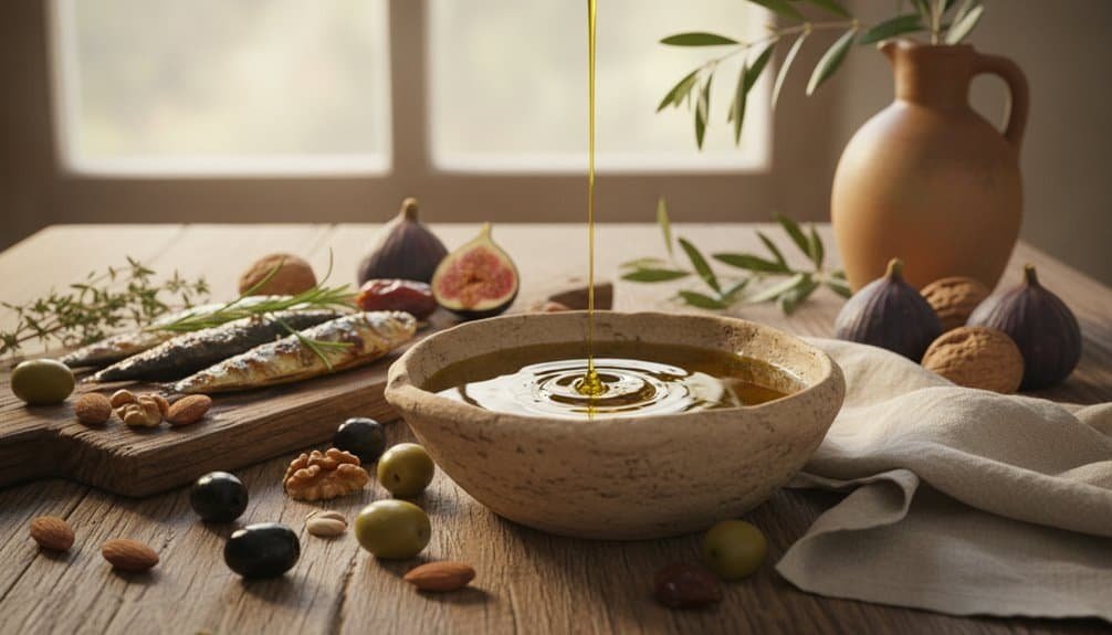 These Biblical Foods Are the Secret to Effortless Weight Loss My Bible Song 2026 Delicious Mediterranean-inspired food with figs, fish, nuts, and olive oil on a rustic wooden table, featuring fresh herbs, fruits, and traditional pottery, perfect for family Bible song gatherings.