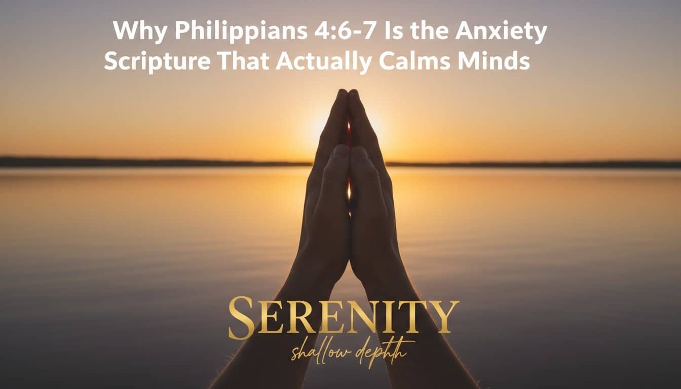 Calm your mind with Philippians 4:6-7, emphasizing how faith and prayer can reduce anxiety, promote serenity, and bring spiritual peace. Perfect for those seeking comfort through Bible verses and Christian meditation.