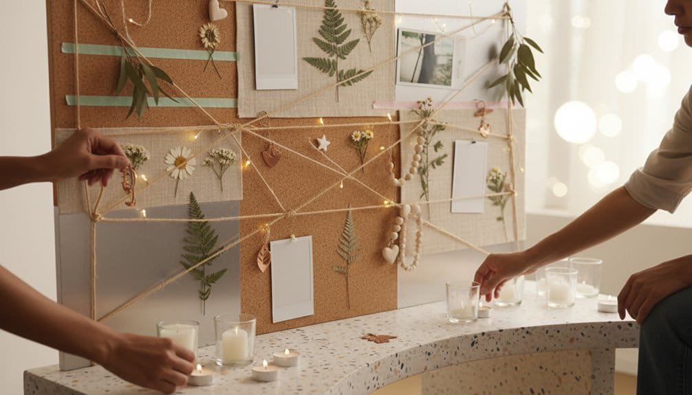 Decorative Bible verse display with candles and floral accents for spiritual inspiration.