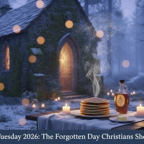 Beautiful candles illuminating a cozy outdoor church scene during winter for prayer and reflection.