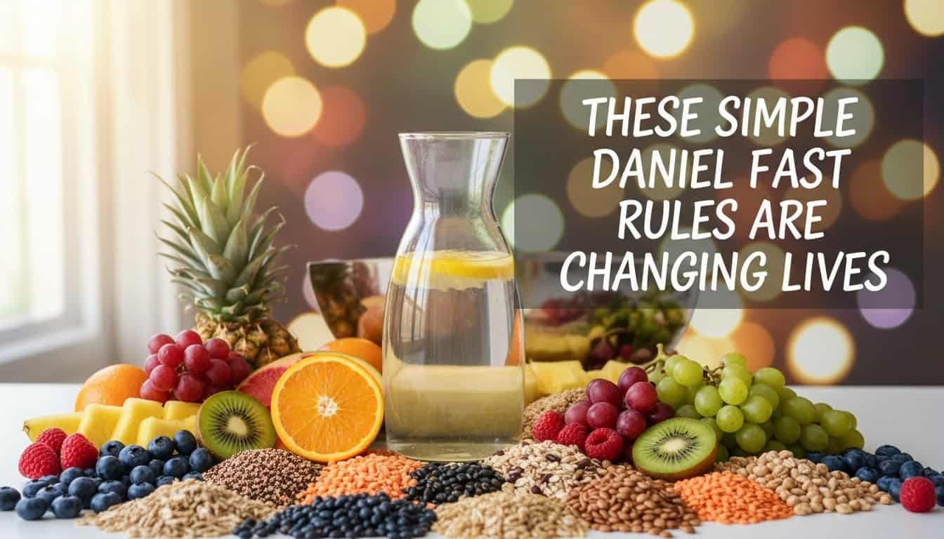 Bright, colorful array of fresh fruits with a glass of juice on a sunny table, symbolizing health, wellness, and vitality.