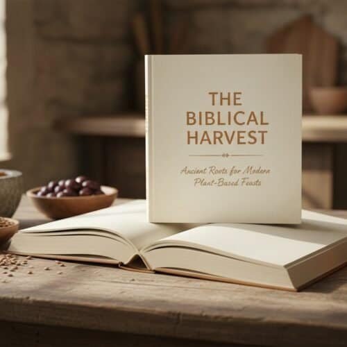 The Biblical Cookbook That's Making Plant-Based Eating Go Viral My Bible Song 2026 Open Bible and grains for biblical and plant-based feast inspiration.