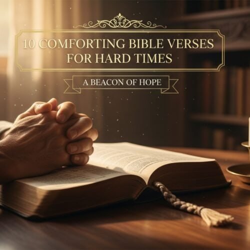 Person praying with open Bible and lit candle, symbolizing hope and faith during difficult times, perfect for spiritual comfort and biblical inspiration.