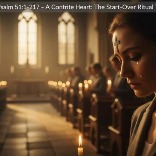 Woman praying with a lit candle in a church during Ash Wednesday service, reflecting faith and devotion.